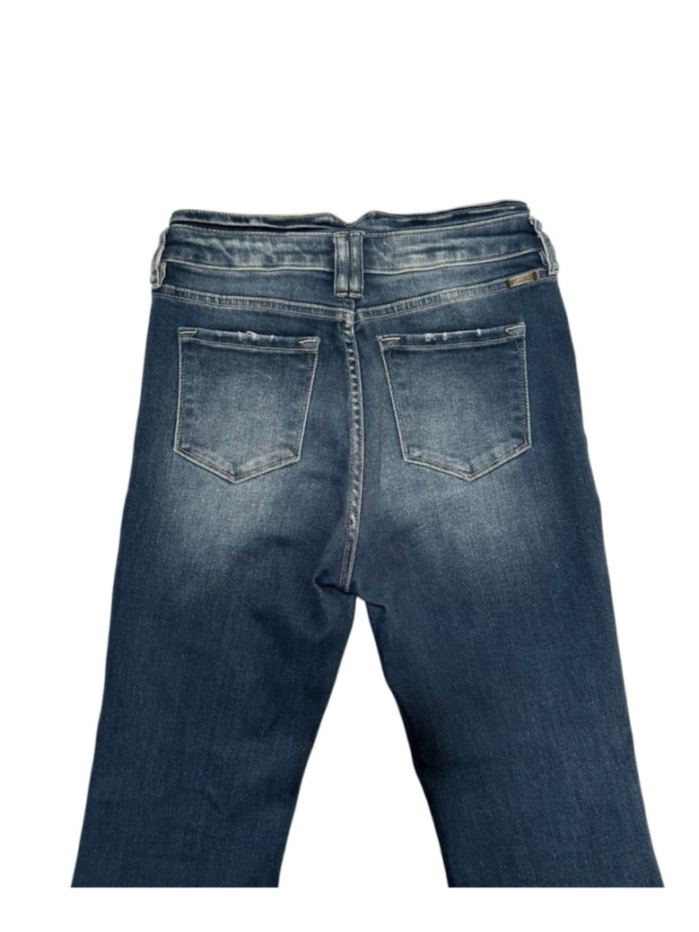 Maurices KanCan Flare Jeans Raw Hem Womens 27 Blue High Rise Denim Hippie Retro - Picture 6 of 16